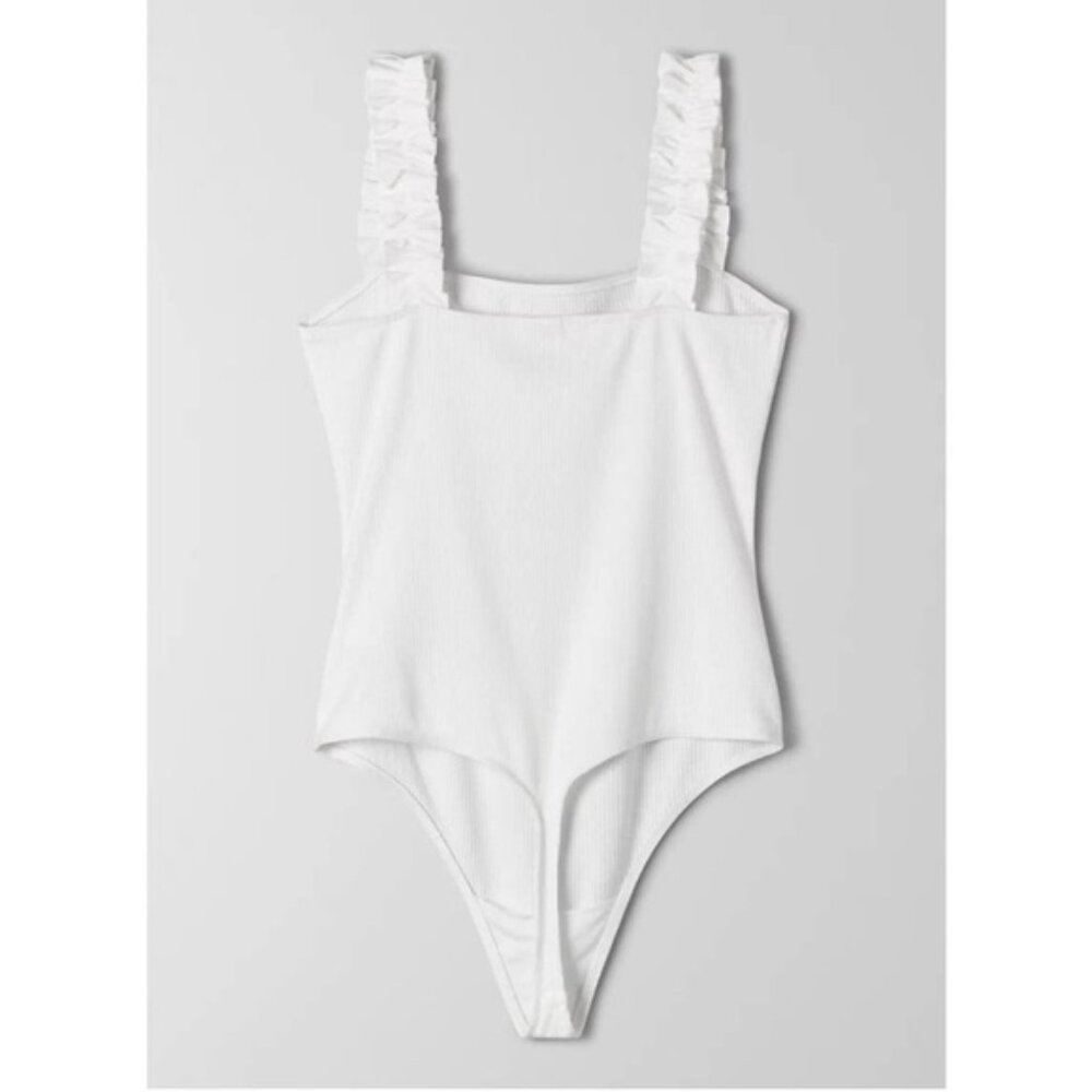 nwot Sunday best ribbed ruffle bodysuit M - Picture 5 of 6